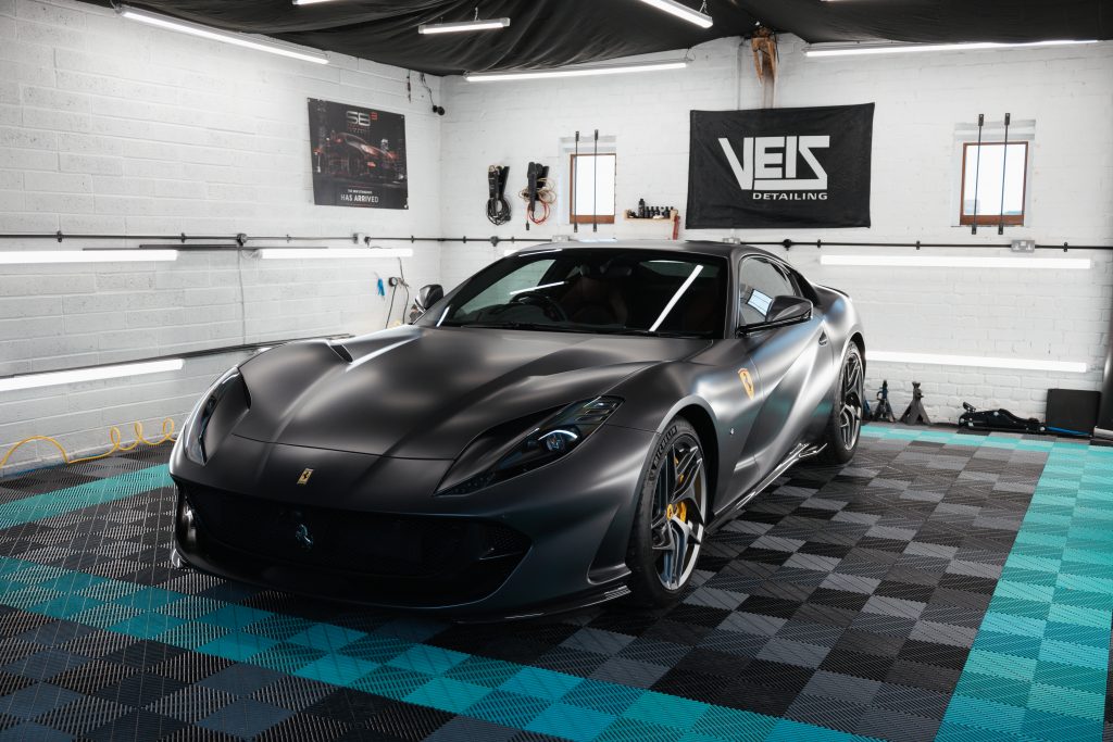 Ferrari 812 undergoing a pressure rinse at the Veis Detailing studio